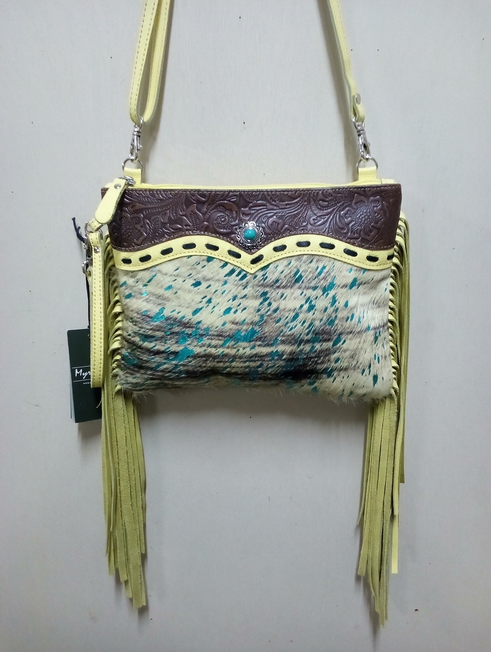 NWT Myra Bag Co Genuine Tooled Leather And Hide Purse